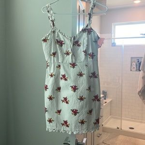 White Mini Dress w/ floral print